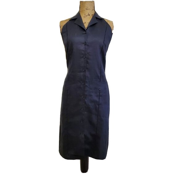 Alexandria Nicole Black Halter Dress Linen Size M Linen - Picture 11 of 12